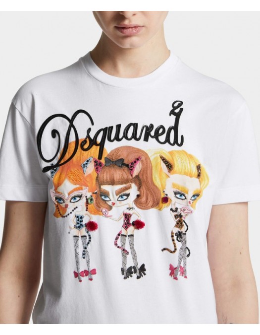 Tricou DSQUARED2,Just Right Fit Rhinestone T-shirt - S72GD0601D20020100 Tricou DSQUARED2,Just Right Fit Rhinestone T-shirt - S72GD0601D20020100