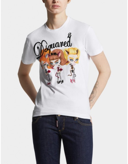 Tricou DSQUARED2,Just Right Fit Rhinestone T-shirt - S72GD0601D20020100 Tricou DSQUARED2,Just Right Fit Rhinestone T-shirt - S72GD0601D20020100
