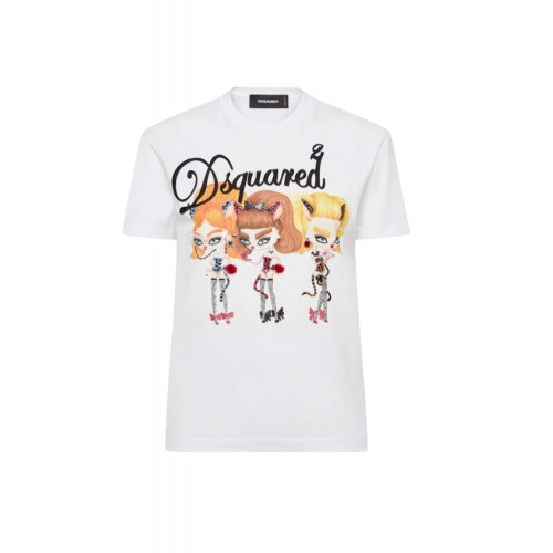 Tricou DSQUARED2,Just Right Fit Rhinestone T-shirt Tricou DSQUARED2,Just Right Fit Rhinestone T-shirt