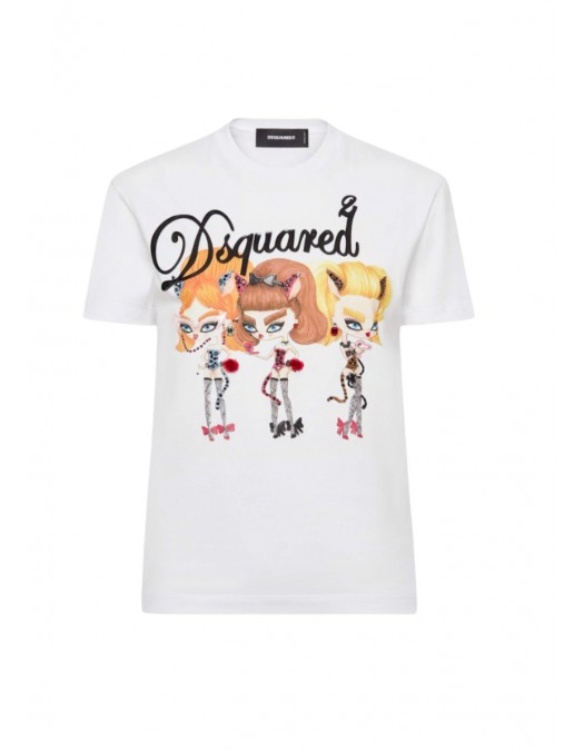 Tricou DSQUARED2,Just Right Fit Rhinestone T-shirt - S72GD0601D20020100 Tricou DSQUARED2,Just Right Fit Rhinestone T-shirt - S72GD0601D20020100