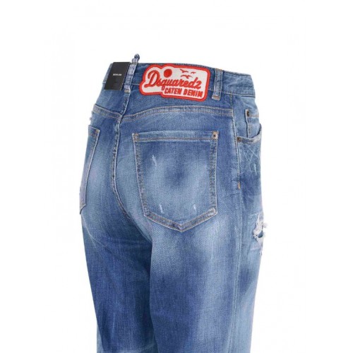 JEANS DSQUARED2,"Boston" jeans made of  stretch denim. JEANS DSQUARED2,"Boston" jeans made of  stretch denim.
