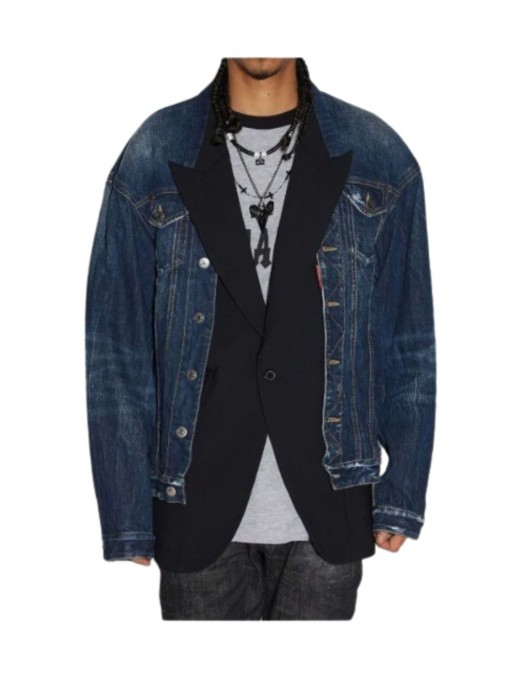 Jacheta Dsquared2, Double Layer, Dark Wash - S74AM1335S30309470 Jacheta Dsquared2, Double Layer, Dark Wash - S74AM1335S30309470