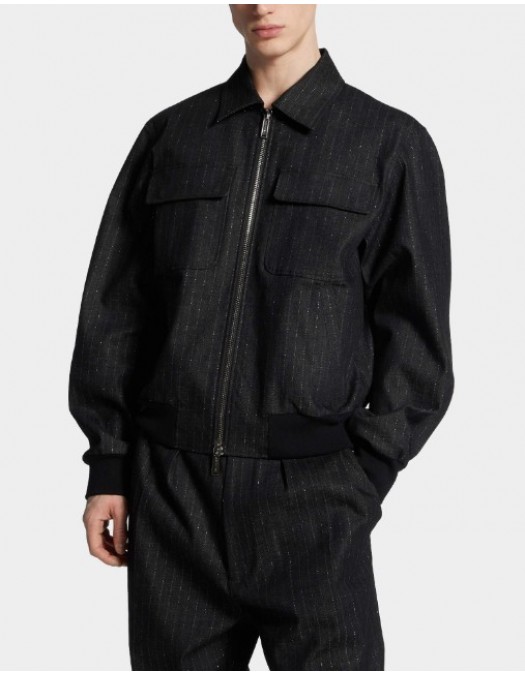 JACHETA DSQUARED2,Denim Pinstripe Blouson - S74AM1607D30018900