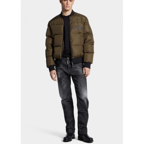 Geaca Dsquared2,Easy Puffer Bomber,Kaki Geaca Dsquared2,Easy Puffer Bomber,Kaki