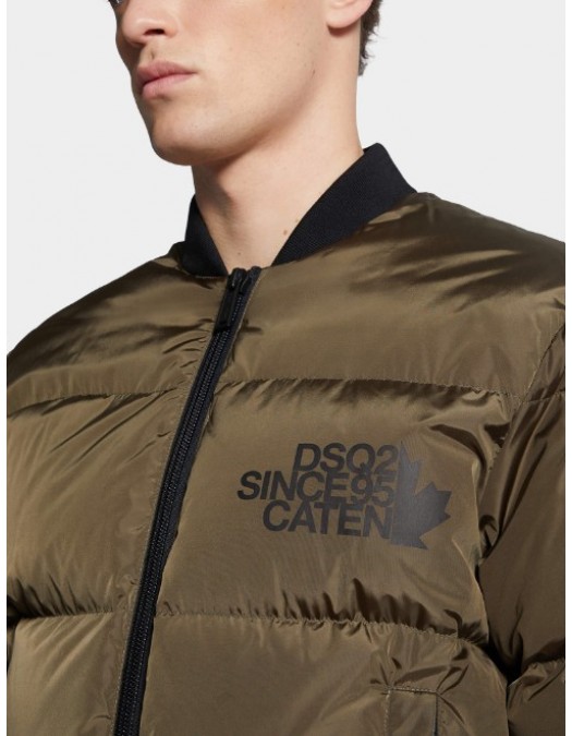 Geaca Dsquared2,Easy Puffer Bomber,Kaki - S74AM1612S53817727 Geaca Dsquared2,Easy Puffer Bomber,Kaki - S74AM1612S53817727