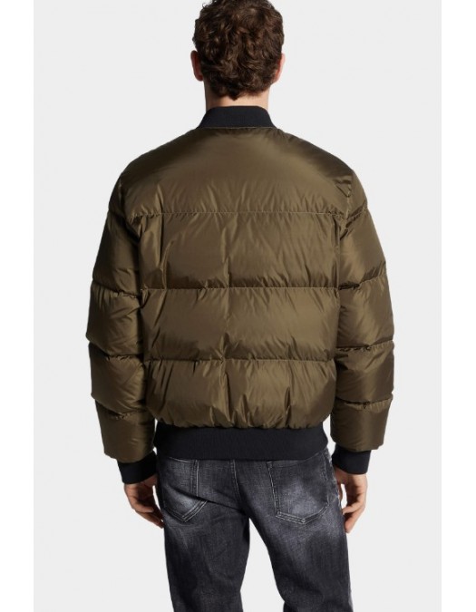 Geaca Dsquared2,Easy Puffer Bomber,Kaki - S74AM1612S53817727 Geaca Dsquared2,Easy Puffer Bomber,Kaki - S74AM1612S53817727