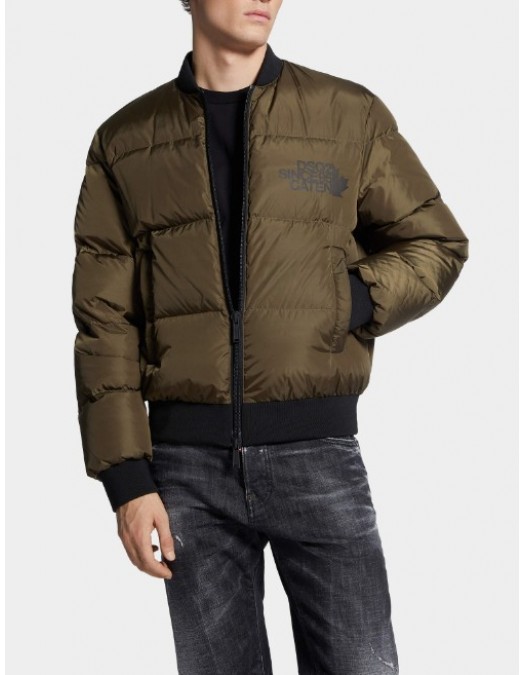 Geaca Dsquared2,Easy Puffer Bomber,Kaki - S74AM1612S53817727 Geaca Dsquared2,Easy Puffer Bomber,Kaki - S74AM1612S53817727