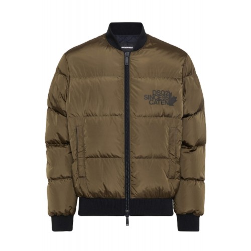 Geaca Dsquared2,Easy Puffer Bomber,Kaki Geaca Dsquared2,Easy Puffer Bomber,Kaki