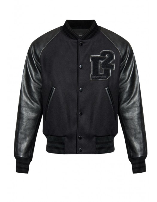 Jachete DSQUARED2,BLACK Bomber jacket - S74AM1613D35260900 Jachete DSQUARED2,BLACK Bomber jacket - S74AM1613D35260900