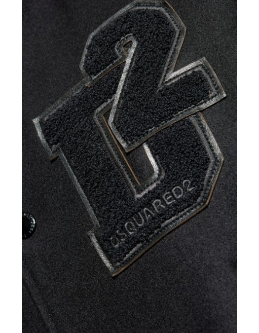 Jachete DSQUARED2,BLACK Bomber jacket - S74AM1613D35260900 Jachete DSQUARED2,BLACK Bomber jacket - S74AM1613D35260900