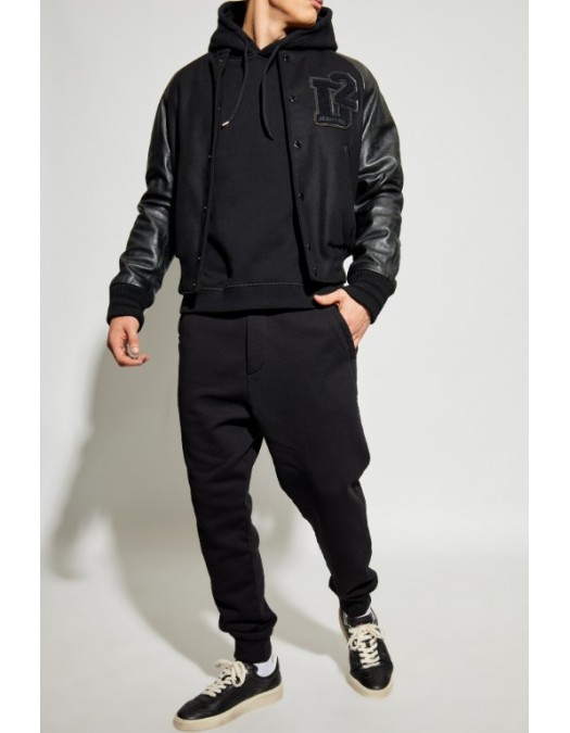 Jachete DSQUARED2,BLACK Bomber jacket - S74AM1613D35260900 Jachete DSQUARED2,BLACK Bomber jacket - S74AM1613D35260900