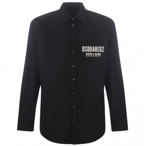 Camasa Dsquared2, Logo Frontal Ceresio, Black Camasa Dsquared2, Logo Frontal Ceresio, Black