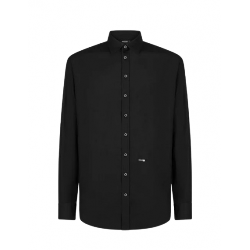 Camasa Dsquared2, Drop Shoulder, Black Camasa Dsquared2, Drop Shoulder, Black