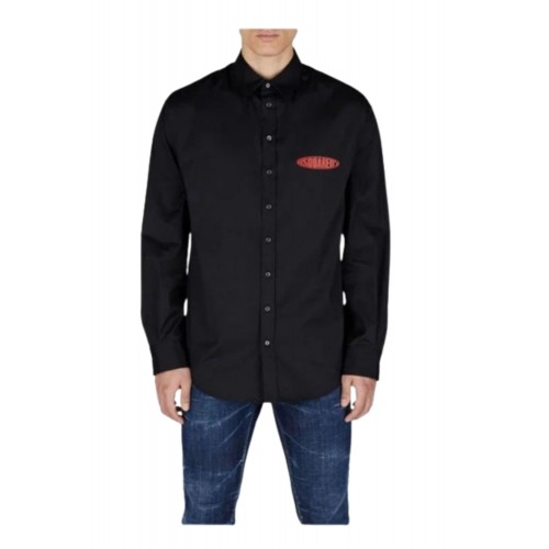 Camasa DSQUARED2, Logo Rosu, Black Camasa DSQUARED2, Logo Rosu, Black