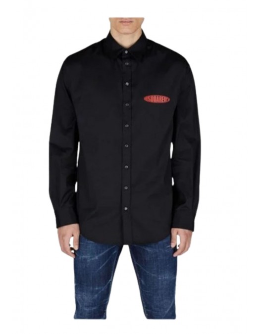 Camasa DSQUARED2, Logo Rosu, Black - S74DM0737S44131900