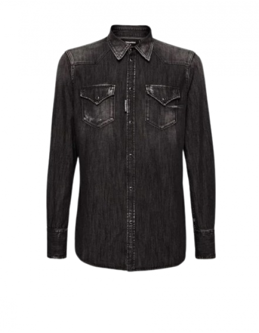 Camasa DSQUARED2, Wash Style, Classic Western, Black - S74DM0848S30826900 Camasa DSQUARED2, Wash Style, Classic Western, Black - S74DM0848S30826900