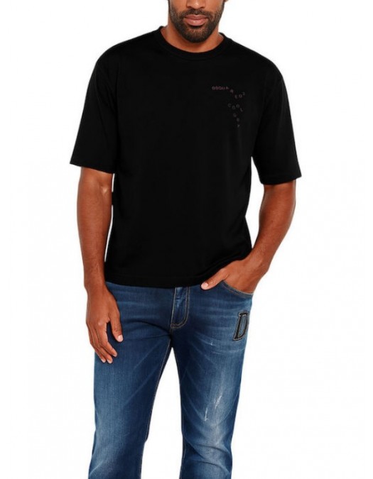 TRICOU DSQUARED2, Falling Logo, Negru, Loose Fit - S74GD1444D20020900