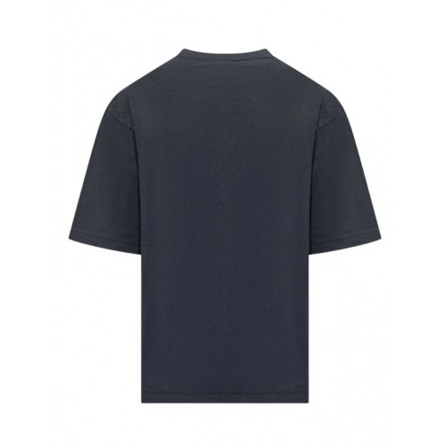 TRICOU DSQUARED2, T-shirt con logo goffrato,black + dark navy print TRICOU DSQUARED2, T-shirt con logo goffrato,black + dark navy print