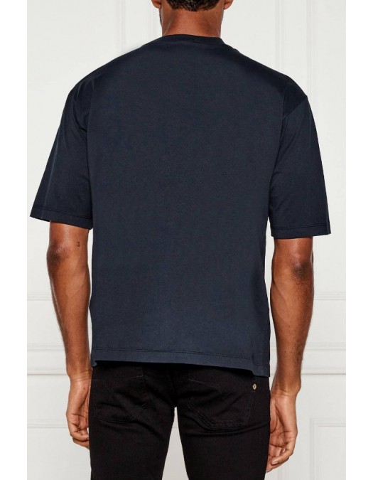TRICOU DSQUARED2, T-shirt con logo goffrato,black + dark navy print - S74GD1455D20020974