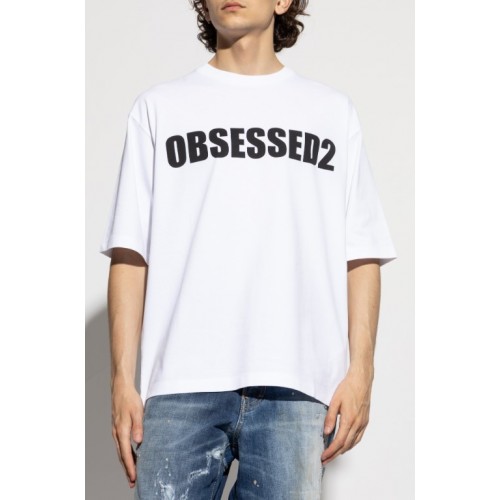 Tricou DSQUARED2, Large Obsessed2, Simple, White Tricou DSQUARED2, Large Obsessed2, Simple, White