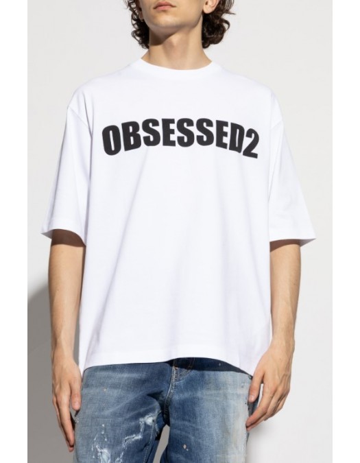 Tricou DSQUARED2, Large Obsessed2, Simple, White - S74GD1478D20033100