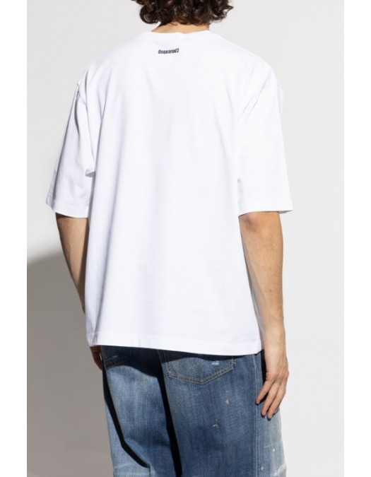 Tricou DSQUARED2, Large Obsessed2, Simple, White - S74GD1478D20033100