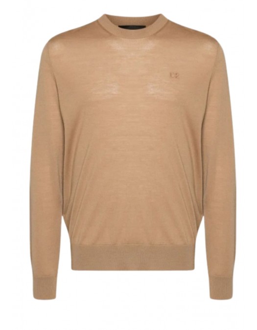 Pulover DSQUARED2, Wool, Classic Design, Beige - S74HA1442S18310110