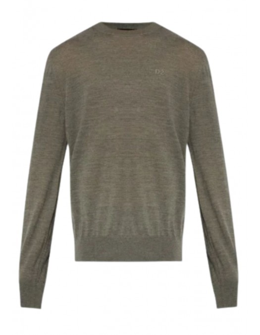 Pulover DSQUARED2, Wool, Logo Insert, Grey - S74HA1442S18310477 Pulover DSQUARED2, Wool, Logo Insert, Grey - S74HA1442S18310477
