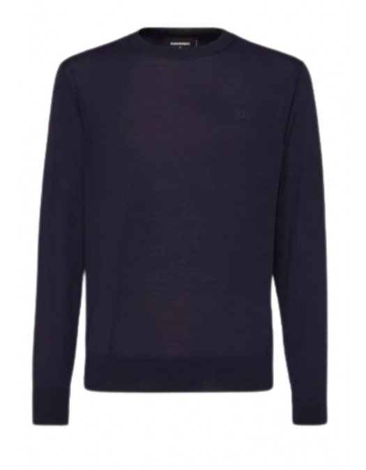 Pulover DSQUARED2, Wool, Logo Insert, Navy - S74HA1442S18310477 Pulover DSQUARED2, Wool, Logo Insert, Navy - S74HA1442S18310477