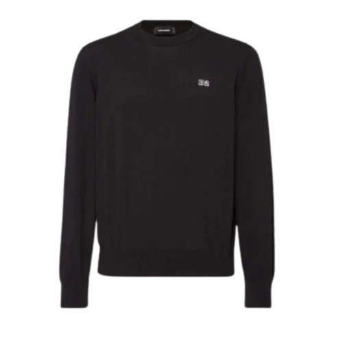 Pulover DSQUARED2, Crewneck, Classic Design, Black Pulover DSQUARED2, Crewneck, Classic Design, Black
