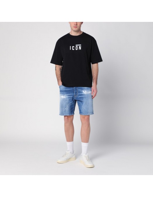 Pantaloni scurti DSQUARED2, Marine Distressed Denim Shorts, Blue - S74MU0881S30872470