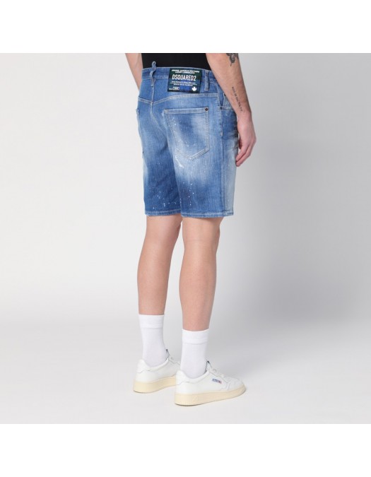Pantaloni scurti DSQUARED2, Marine Distressed Denim Shorts, Blue - S74MU0881S30872470
