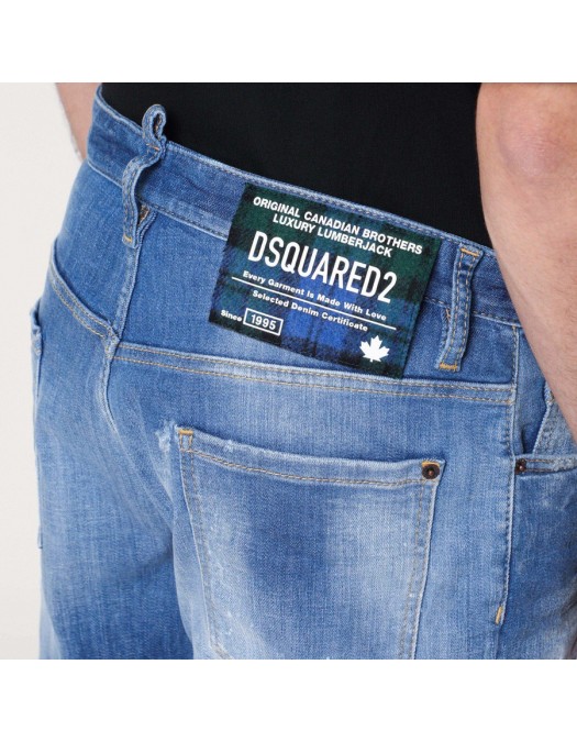 Pantaloni scurti DSQUARED2, Marine Distressed Denim Shorts, Blue - S74MU0881S30872470