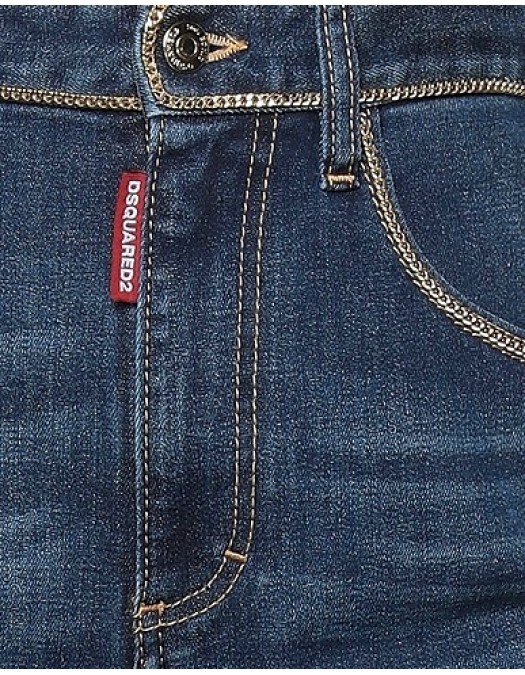 Jeans DSQUARED2, HIGH WAIST, Insertie Gold - S75LB0550S30595470 Jeans DSQUARED2, HIGH WAIST, Insertie Gold - S75LB0550S30595470