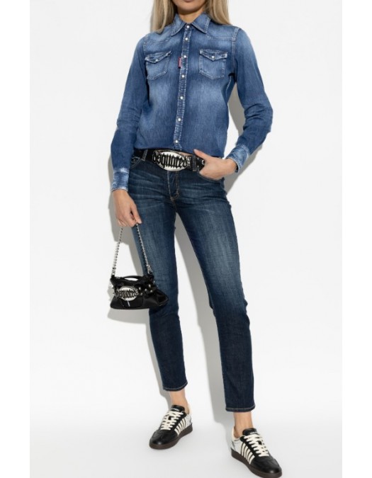 BLUGI DSQUARED2, NAVY BLUE Jeans "Medium Waist Jennifer" - S75LB1088D30019470 BLUGI DSQUARED2, NAVY BLUE Jeans "Medium Waist Jennifer" - S75LB1088D30019470