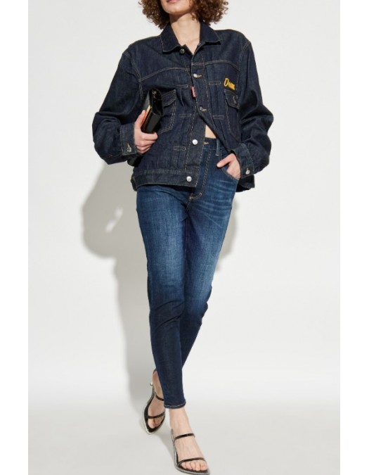 BLUGI Dsquared2 ,NAVY BLUE Jeans 'High Waits Twiggy' - S75LB1097D30019470 BLUGI Dsquared2 ,NAVY BLUE Jeans 'High Waits Twiggy' - S75LB1097D30019470