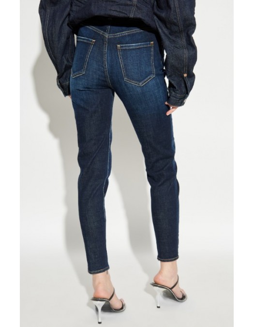 BLUGI Dsquared2 ,NAVY BLUE Jeans 'High Waits Twiggy' - S75LB1097D30019470 BLUGI Dsquared2 ,NAVY BLUE Jeans 'High Waits Twiggy' - S75LB1097D30019470