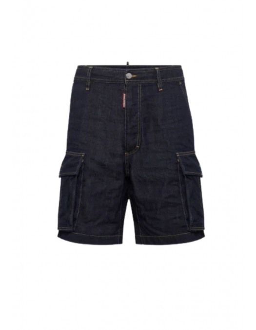 Pantaloni scurti DSQUARED2, Summer Lovers, Dark Wash Cargo, Navy Blue - S78MU0064S30825470 Pantaloni scurti DSQUARED2, Summer Lovers, Dark Wash Cargo, Navy Blue - S78MU0064S30825470