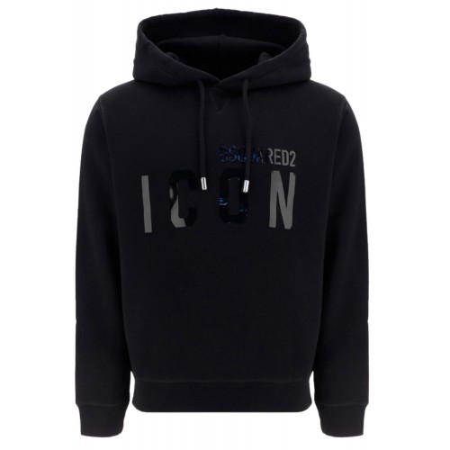 Hanorac DSQUARED2, Tonal Logo Print, Black Hanorac DSQUARED2, Tonal Logo Print, Black