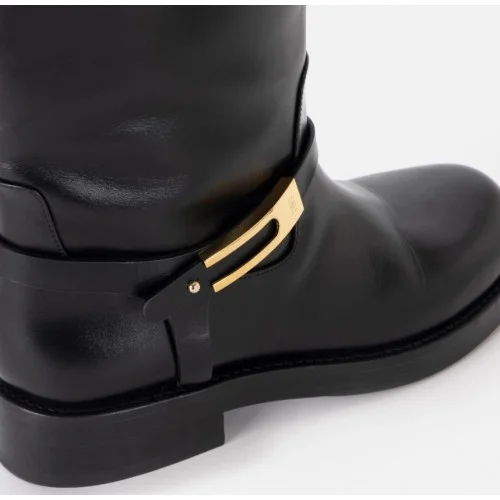 Cizme ELISABETTA FRANCHI, Leather boots with jewel buckle