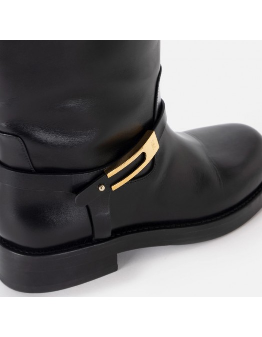 Cizme ELISABETTA FRANCHI, Leather boots with jewel buckle - SA57B56E2110 Cizme ELISABETTA FRANCHI, Leather boots with jewel buckle - SA57B56E2110