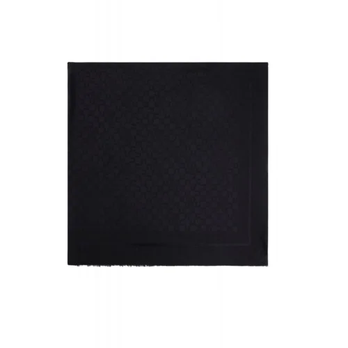 Esarfa ELISABETTA FRANCHI, Scarf with logo pattern Black Esarfa ELISABETTA FRANCHI, Scarf with logo pattern Black