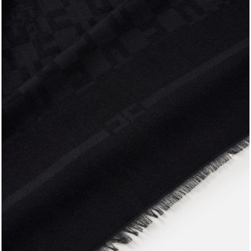 Esarfa ELISABETTA FRANCHI, Scarf with logo pattern Black Esarfa ELISABETTA FRANCHI, Scarf with logo pattern Black