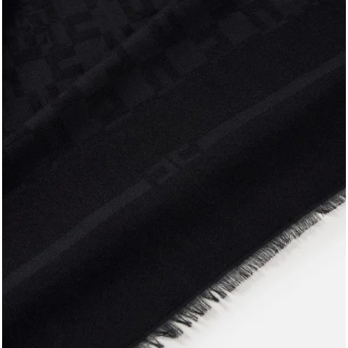 Esarfa ELISABETTA FRANCHI, Scarf with logo pattern Black Esarfa ELISABETTA FRANCHI, Scarf with logo pattern Black