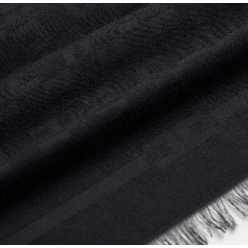 Esarfa ELISABETTA FRANCHI, Scarf with logo pattern Black Esarfa ELISABETTA FRANCHI, Scarf with logo pattern Black