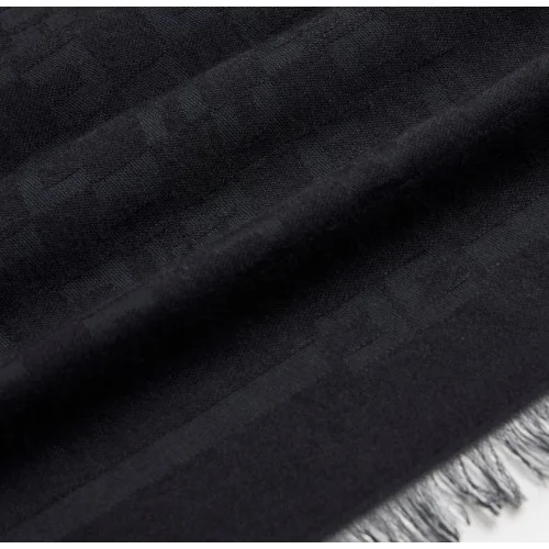 Esarfa ELISABETTA FRANCHI, Scarf with logo pattern Black Esarfa ELISABETTA FRANCHI, Scarf with logo pattern Black
