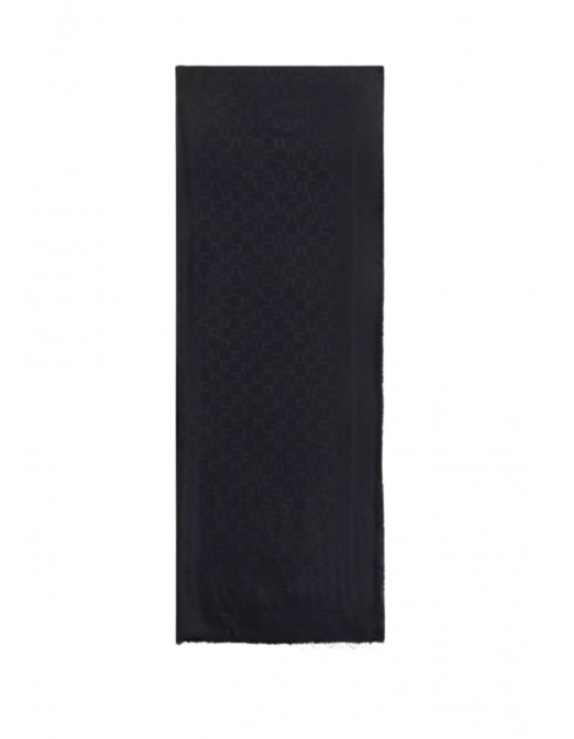 Esarfa ELISABETTA FRANCHI, Scarf with logo pattern Black - SC11F56E2110 Esarfa ELISABETTA FRANCHI, Scarf with logo pattern Black - SC11F56E2110