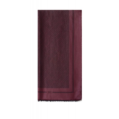 Esarfa ELISABETTA FRANCHI, Scarf with logo pattern Merlot Esarfa ELISABETTA FRANCHI, Scarf with logo pattern Merlot