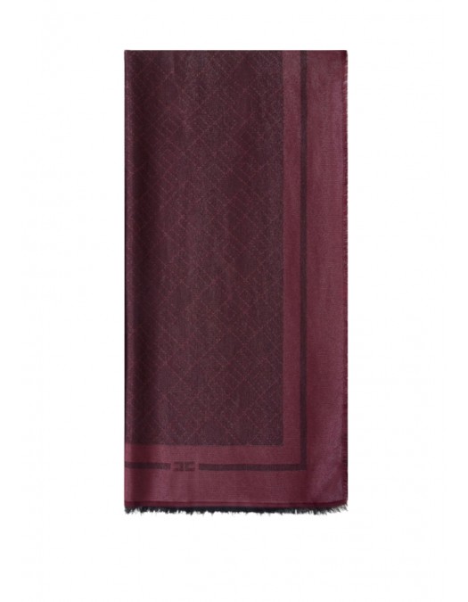 Esarfa ELISABETTA FRANCHI, Scarf with logo pattern Merlot - SC12F56E2EA4 Esarfa ELISABETTA FRANCHI, Scarf with logo pattern Merlot - SC12F56E2EA4