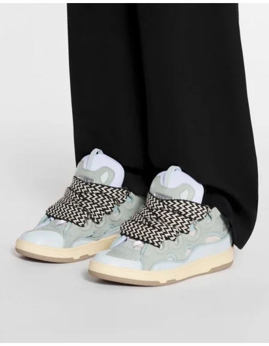 靴 LANVIN SNEAKERS CURB / WHT 41size Sneakers Lanvin, Curb Suede, White Blue - SKDK02DRA221 - Capodopera12